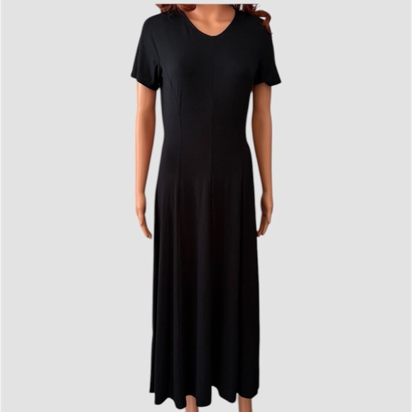 Laura Ashley Tops - Vintage Laura Ashley Classic Black Short Sleeve Dress Fitted Whimsigoth Goth